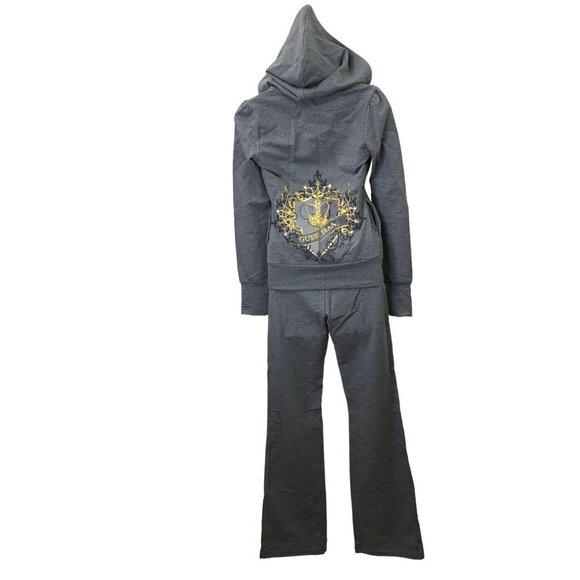 GUESS ZIP HOODIE & STRAIGHT‎ LEG SWEAT PANTS SET   Sm NWT - Picture 8 of 13
